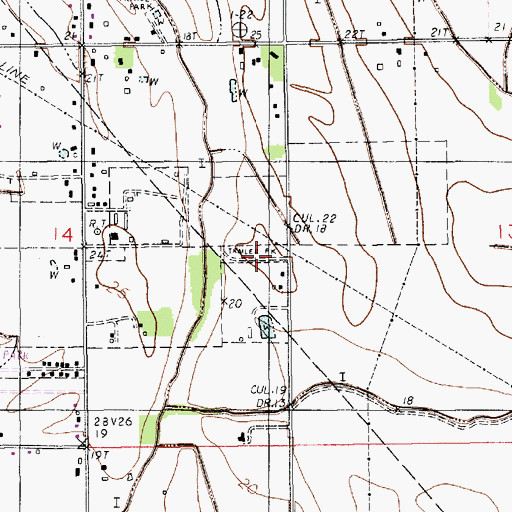Topographic Map of Sunrise Mobile Home Park, LA