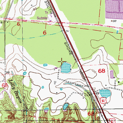 Topographic Map of Sweet Briar Mobile Home Park, LA