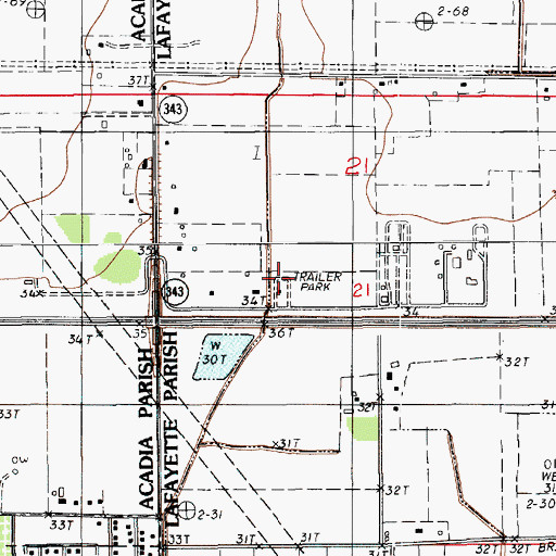 Topographic Map of Thibodeaux Mobile Home Park, LA