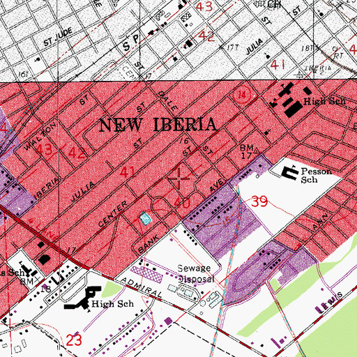 Topographic Map of Tree Lawn Trailer Court, LA