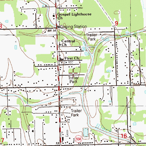 Topographic Map of Twin Oaks Mobile Home Park, LA