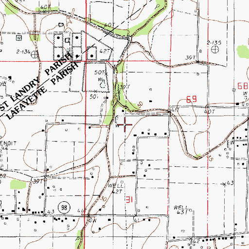 Topographic Map of Vatican Square Mobile Village, LA