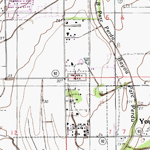 Topographic Map of Vermillion Court Mobile Home Park, LA