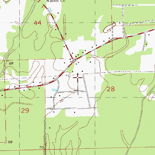 Topographic Map of Watson Estates Mobile Home Park, LA