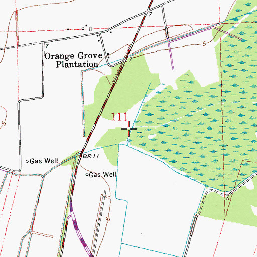 Topographic Map of Woodland Heights Mobile Home Community, LA