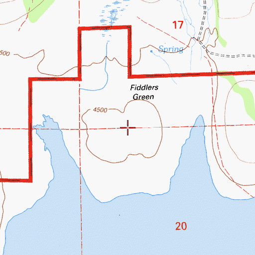 Topographic Map of Fiddlers Green, CA