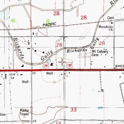 Topographic Map of Eunice Extended Care Hospital, LA