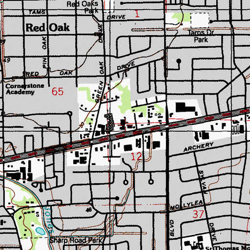 Topographic Map of Oceans Behavioral Hospital of Baton Rouge, LA