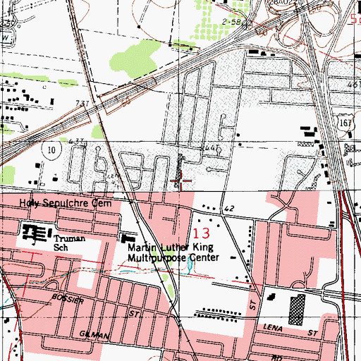 Topographic Map of Oceans Behavioral Hospital of Lafayette, LA