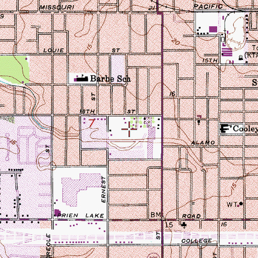 Topographic Map of Calcasieu Oaks Behavioral Center, LA