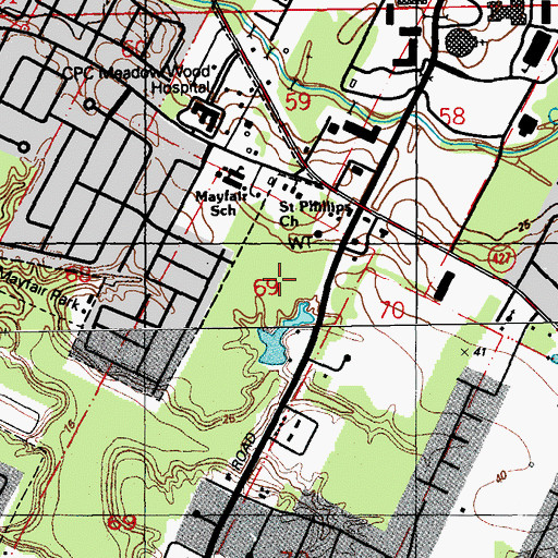 Topographic Map of Surgical Specialty Center of Baton Rouge, LA