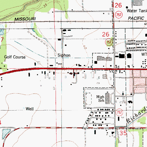 Topographic Map of Eunice Developmental Center, LA