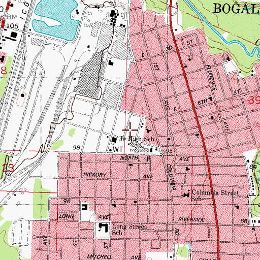Topographic Map of Nellie Byers Training Center, LA
