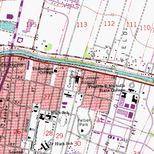 Topographic Map of Peltier - Lawless Developmental Center, LA