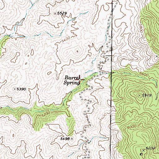 Topographic Map of Barrel Spring, AZ
