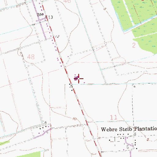 Topographic Map of Vacherie Day Developmental Training Center, LA