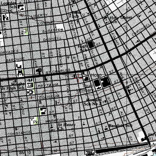 Topographic Map of Community Care Hospital, LA