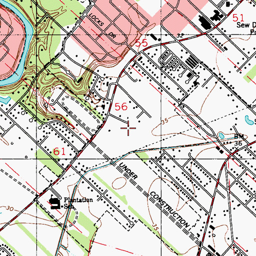Topographic Map of Heart Hospital of Lafayette, LA