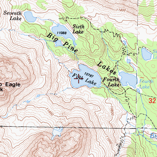 Topographic Map of Fifth Lake, CA