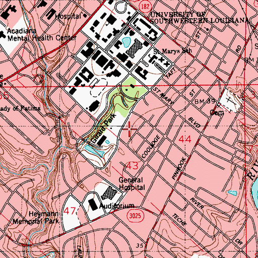 Topographic Map of Park Place Surgical Hospital, LA