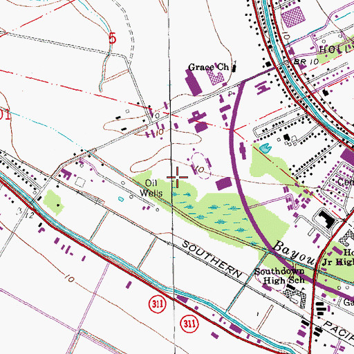 Topographic Map of Physicians Medical Center, LA