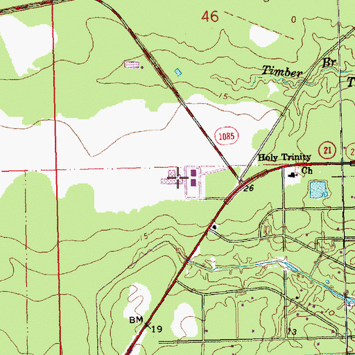 Topographic Map of Regency Hospital Company - Covington, LA