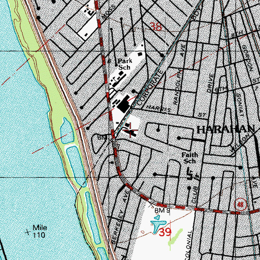 Topographic Map of Saint John's Specialty Hospital, LA