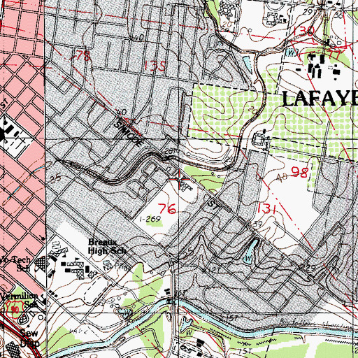 Topographic Map of Saint Luke's Specialty Hospital of Sunset, LA