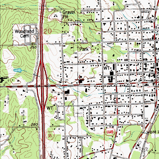 Topographic Map of Southeast Regional Medical Center, LA