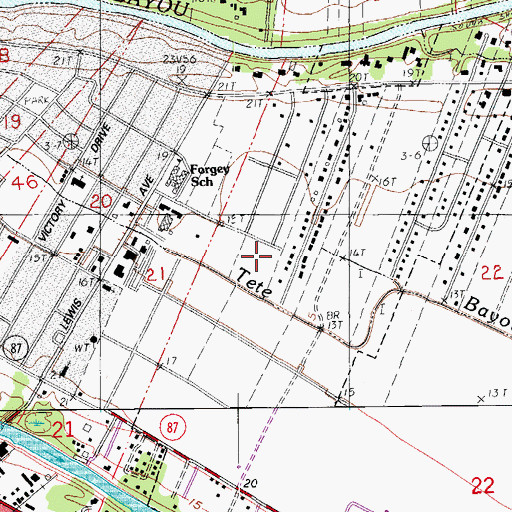 Topographic Map of Azalea Estates of New Iberia, LA