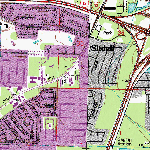 Topographic Map of Azalea Estates of Slidell, LA