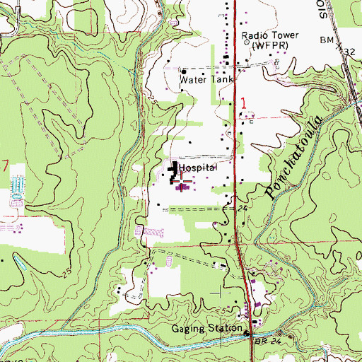 Topographic Map of Belle Maison Nursing Home, LA