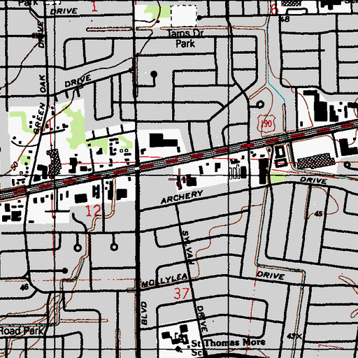 Topographic Map of Capitol House Nursing and Rehabilitation Center, LA