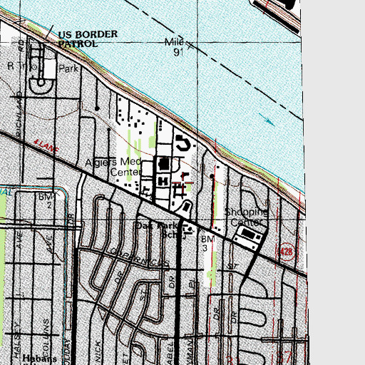 Topographic Map of Jo Ellen Smith Convalescent Center, LA
