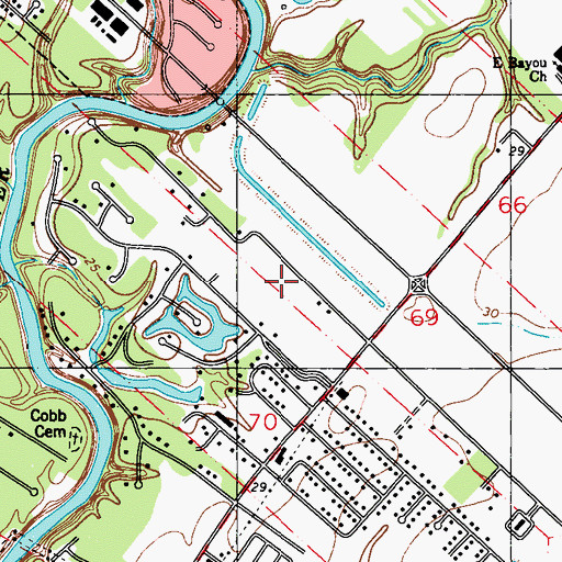 Topographic Map of Kingsley Place at Lafayette Adult Care Facility, LA