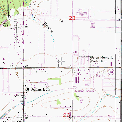 Topographic Map of Kingsley Place at Lake Charles Adult Care Facility, LA