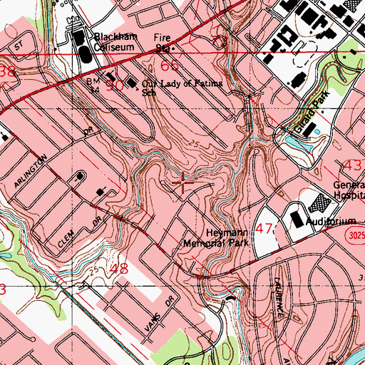 Topographic Map of Lafayette Care Center, LA