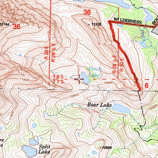 Topographic Map of Finch Lake, CA