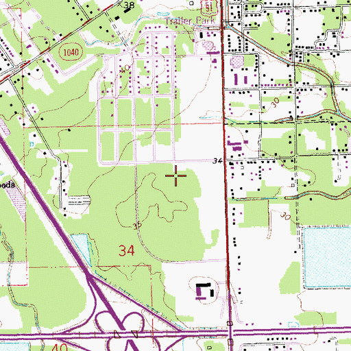 Topographic Map of Landmark Nursing Center, LA