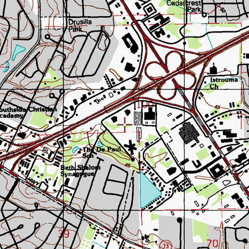 Topographic Map of Landmark of Baton Rouge, LA