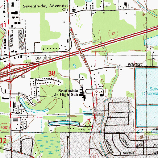 Topographic Map of Louisiana Plantation Retirement Community, LA