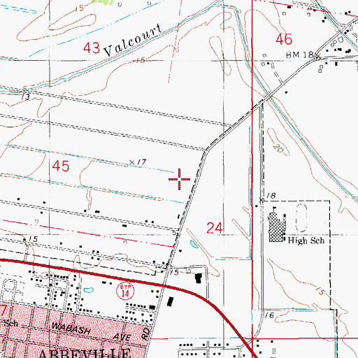 Topographic Map of Magnolia Gardens of Abbeville Adult Care Facility, LA