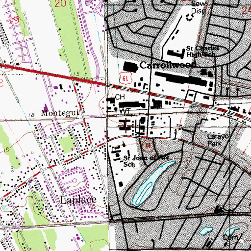 Topographic Map of Maison Oaks Assisted Living Community, LA