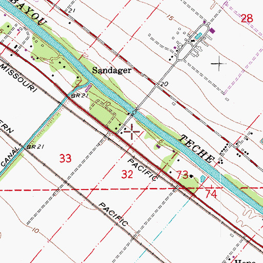 Topographic Map of Maison Teche Nursing Center, LA