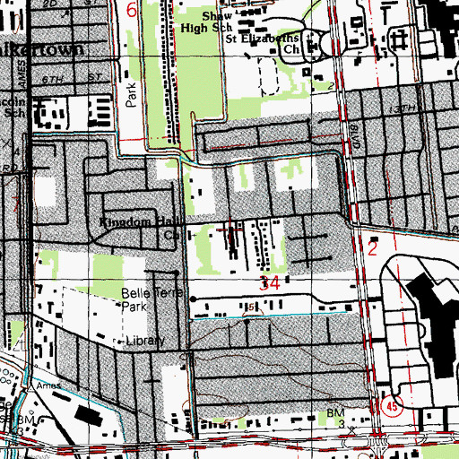 Topographic Map of Marrero Healthcare Center, LA