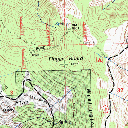 Topographic Map of Finger Board, CA