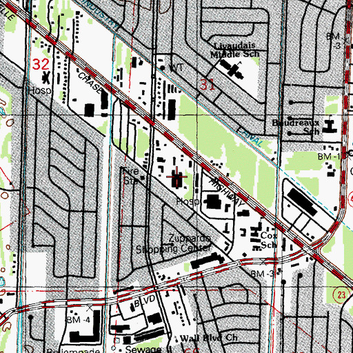 Topographic Map of Meadowcrest Living Center of Gretna, LA