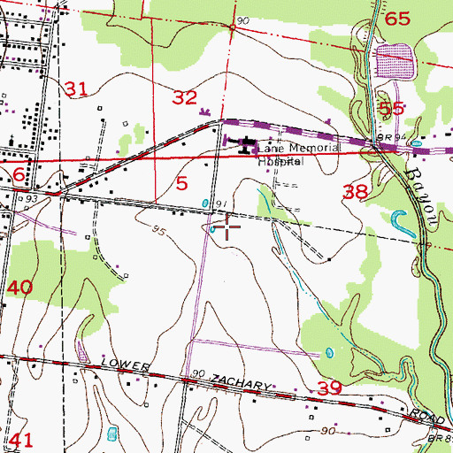 Topographic Map of Oakwood Village Adult Care Facility, LA