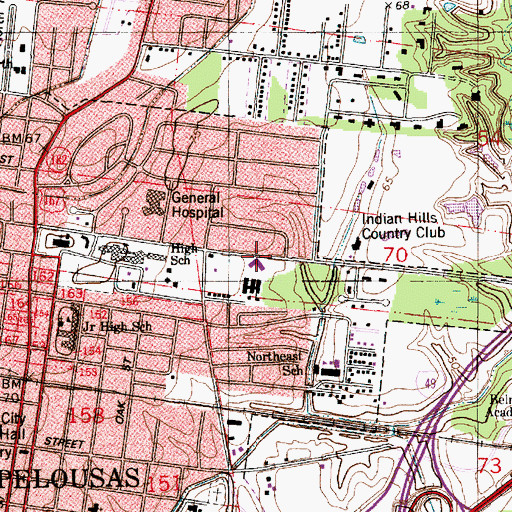 Topographic Map of Our Lady of Prompt Succor Nursing Facility, LA