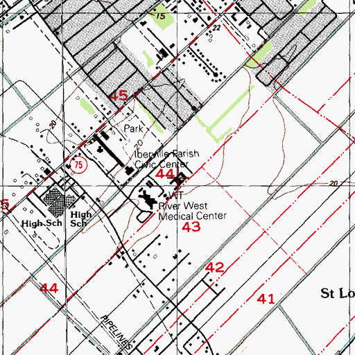 Topographic Map of Plaquemine Caring Nursing Home, LA